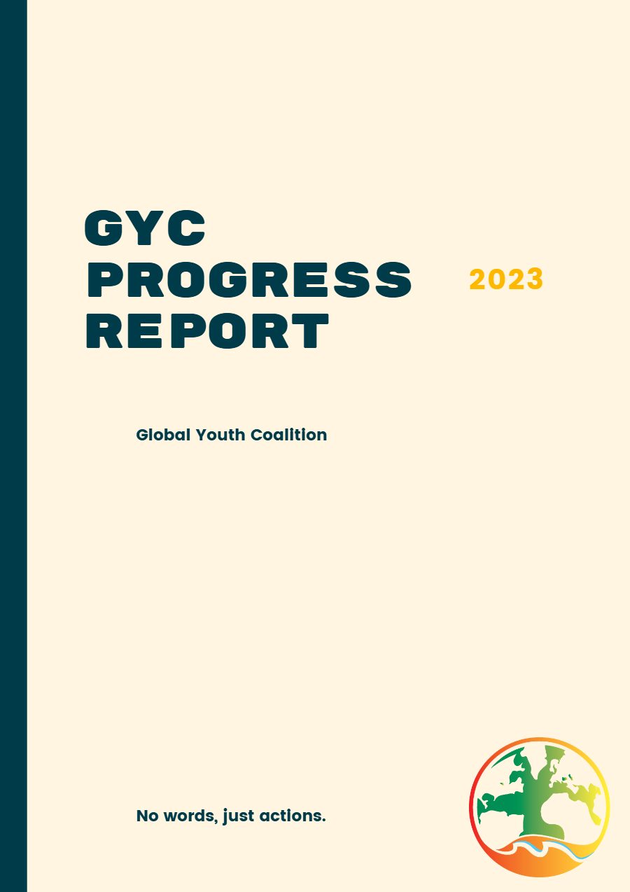 Cover of the GYC Progress Report 2023: No words, just actions
